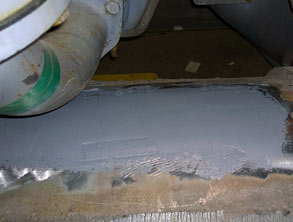 Corrosion area rebuilt with Belzona 1212