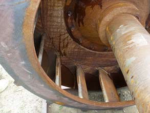 Corroded fan blade at power station in Canada